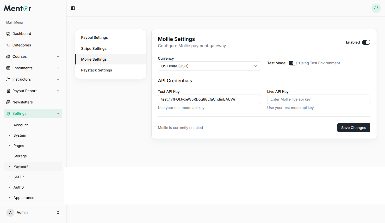 Payment Settings