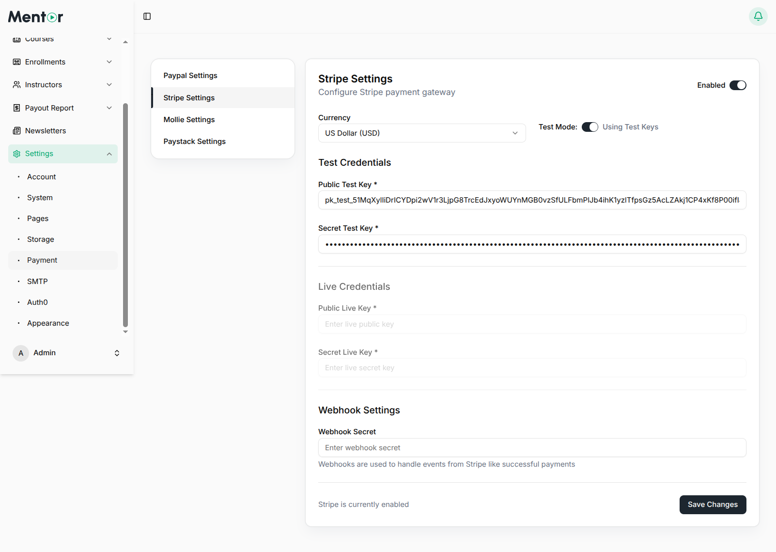 Payment Settings