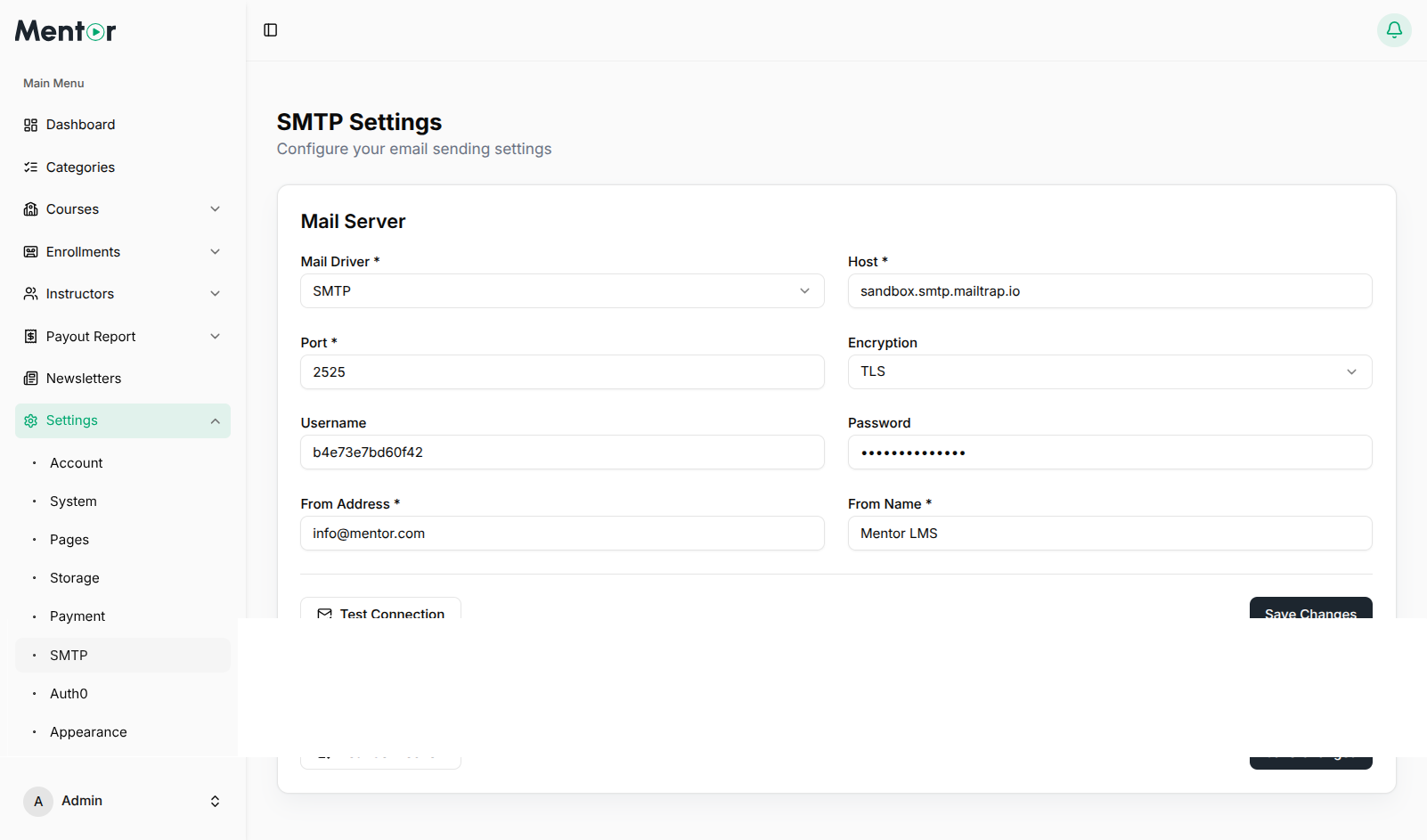 SMTP Settings