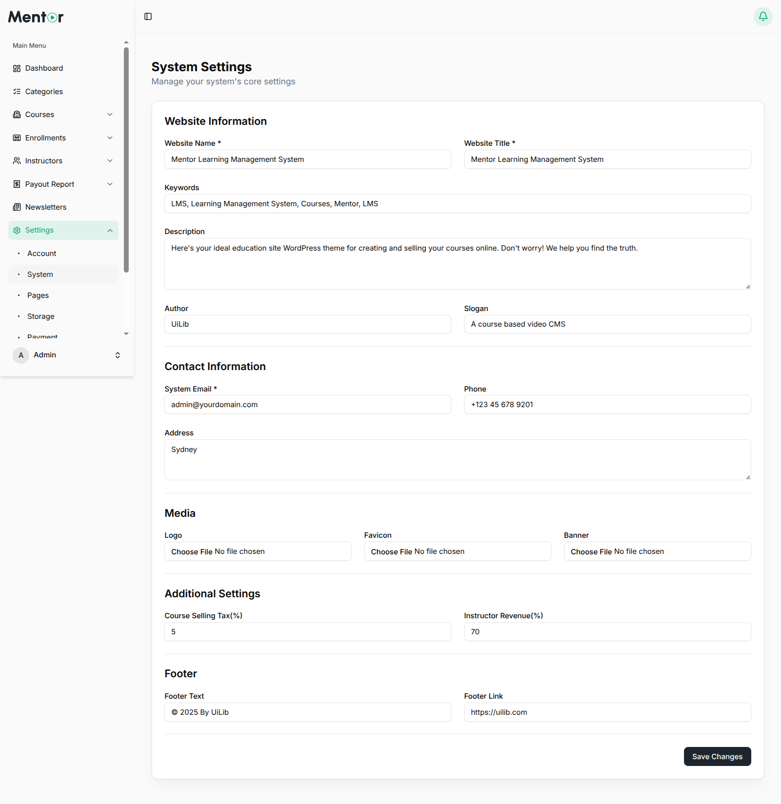 System Settings